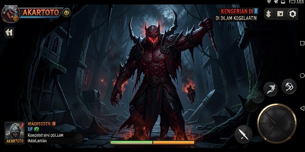 Tampilan gameplay menyeramkan dengan efek visual yang menakutkan.