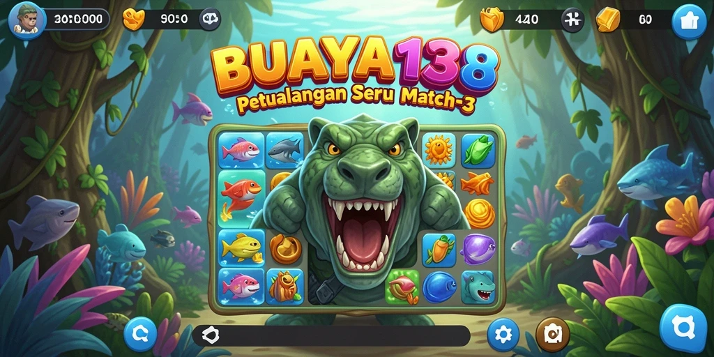 Tampilan gameplay menawan dari BUAYA138 yang penuh warna.