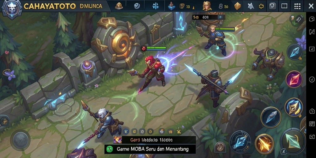Screenshot dari gameplay CAHAYATOTO yang menampilkan aksi seru di arena.