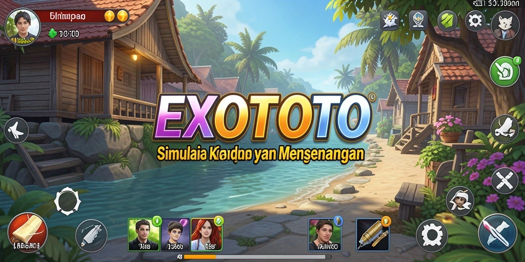 Screenshot EXOTOTO menunjukkan gameplay simulasi yang menarik.