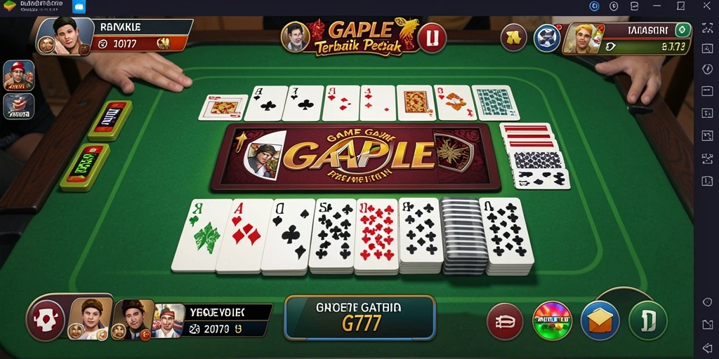 Tampilan gameplay seru dan interaktif dari GT777 yang menghadirkan keseruan Gaple.