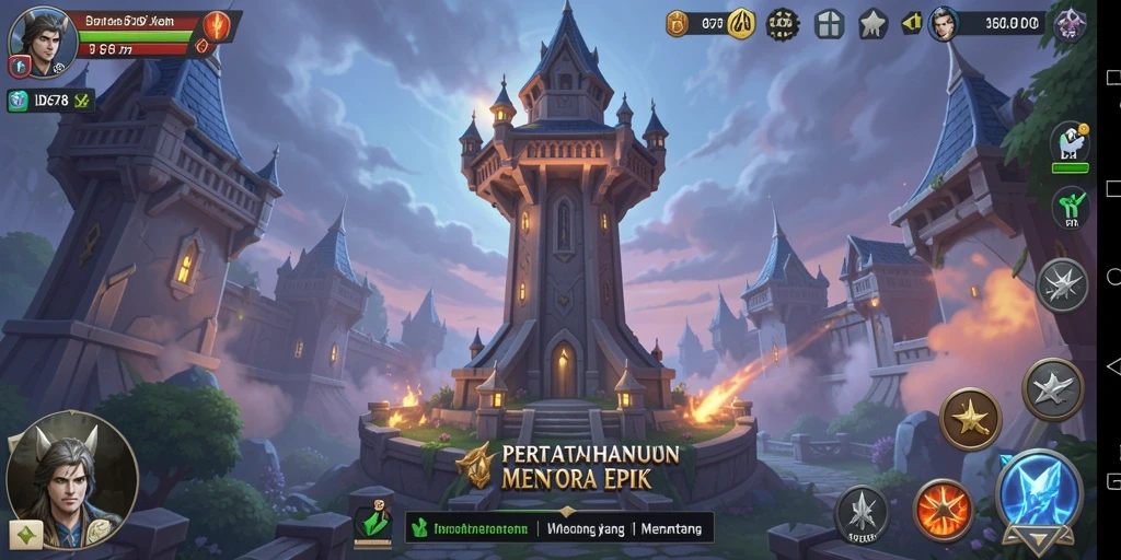 Screenshot menunjukkan aksi intens dalam permainan Tower Defense ID678.