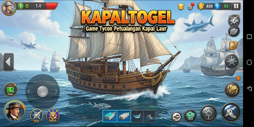 Screenshot gameplay KAPALTOGEL menampilkan manajemen kapal yang realistis.