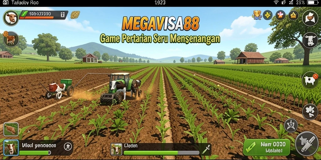 Tampilan gameplay seru di MEGAVISA88 saat bertani.