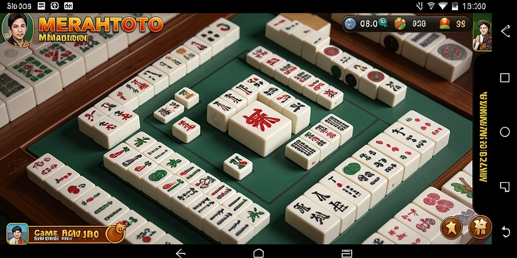 Screenshot gameplay <strong>MERAHTOTO</strong> yang menampilkan keseruan bermain Mahjong.