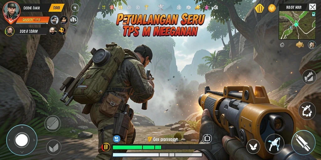 Screenshot gameplay OKIDR menampilkan aksi bertempur yang mendebarkan di dunia TPS.