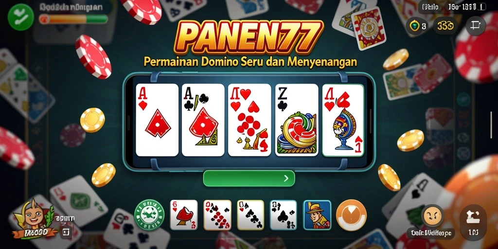 Screenshot gameplay PANEN77 yang menampilkan serunya bermain Domino.