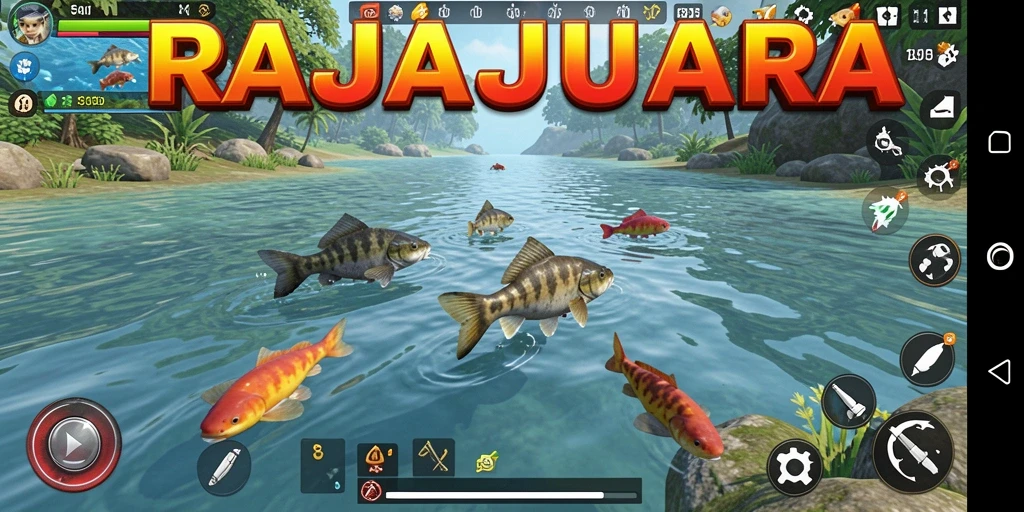 Tampilan nyata dari gameplay menarik saat memancing di RAJAJUARA.