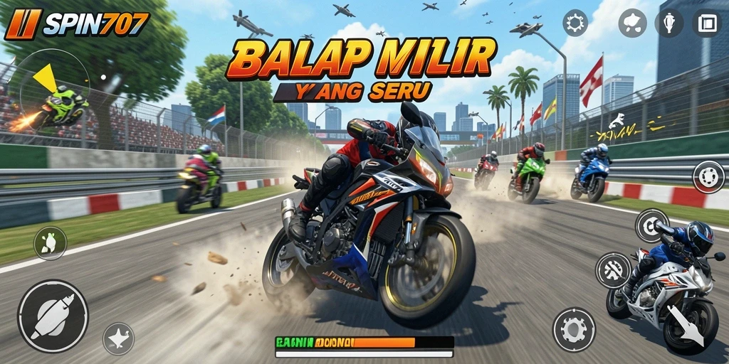 Gameplay seru balap motor di SPIN707 dengan grafik menawan.