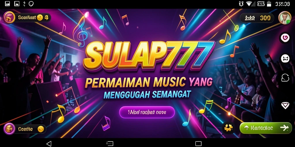 Tangkapan layar utama SULAP777 menampilkan gameplay musik yang seru.