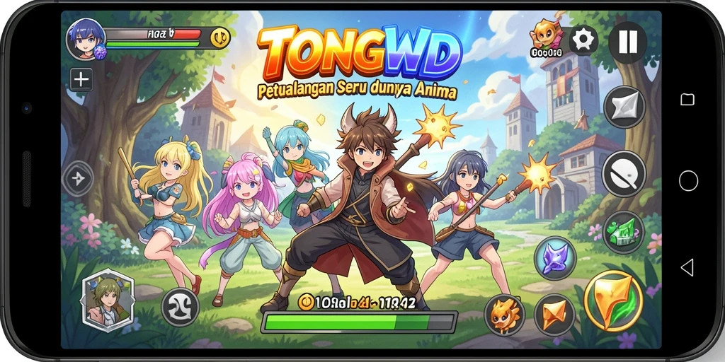 TONGWD menampilkan karakter Anime dengan desain yang menarik dan pertempuran yang dinamis.
